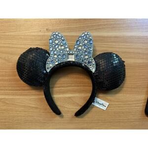 Disneyland 60th Anniversary Minnie Ears Jeweled Blue Bow Disney